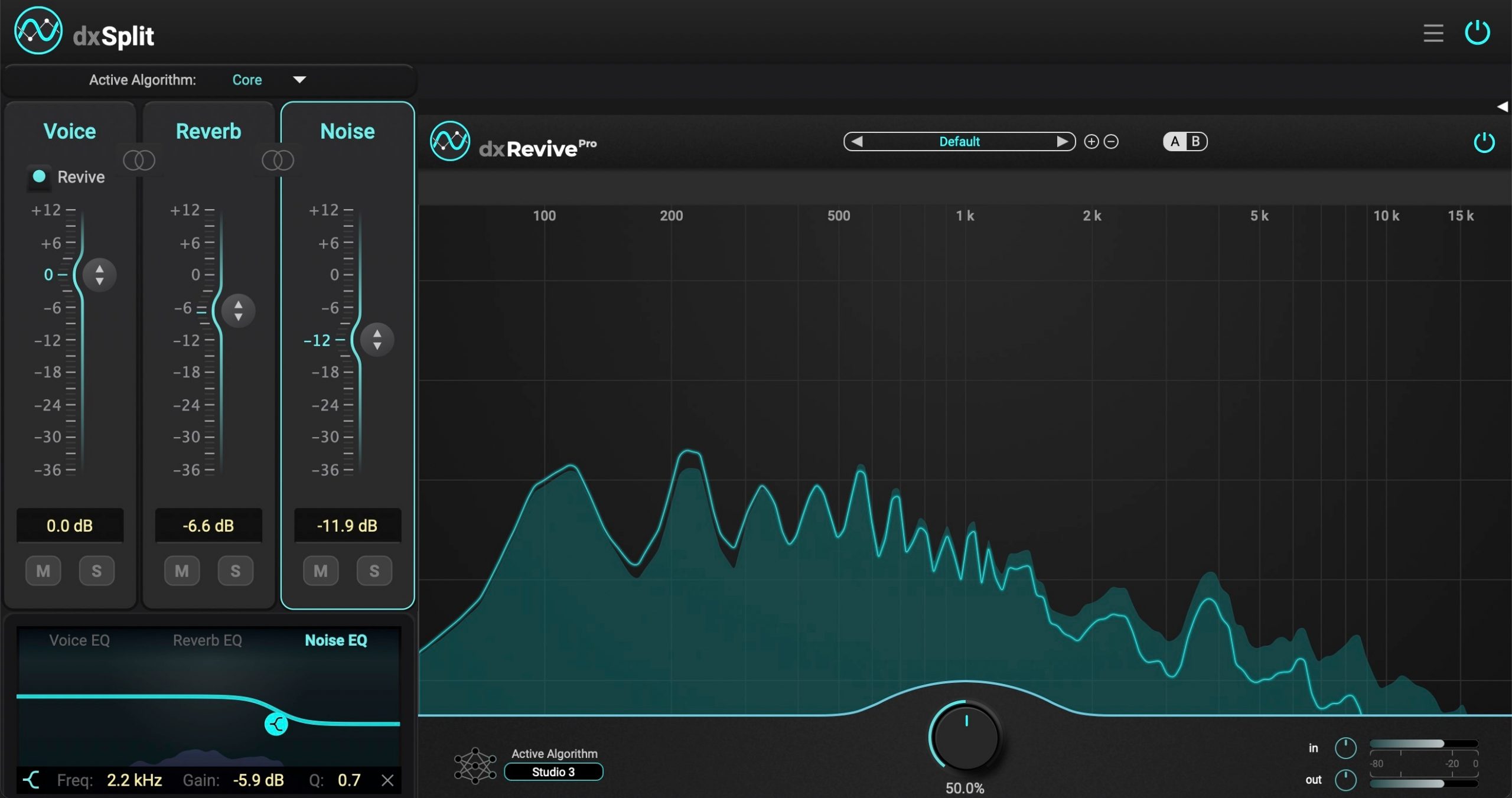 Separate Voice Reverb and Noise with dxSplit